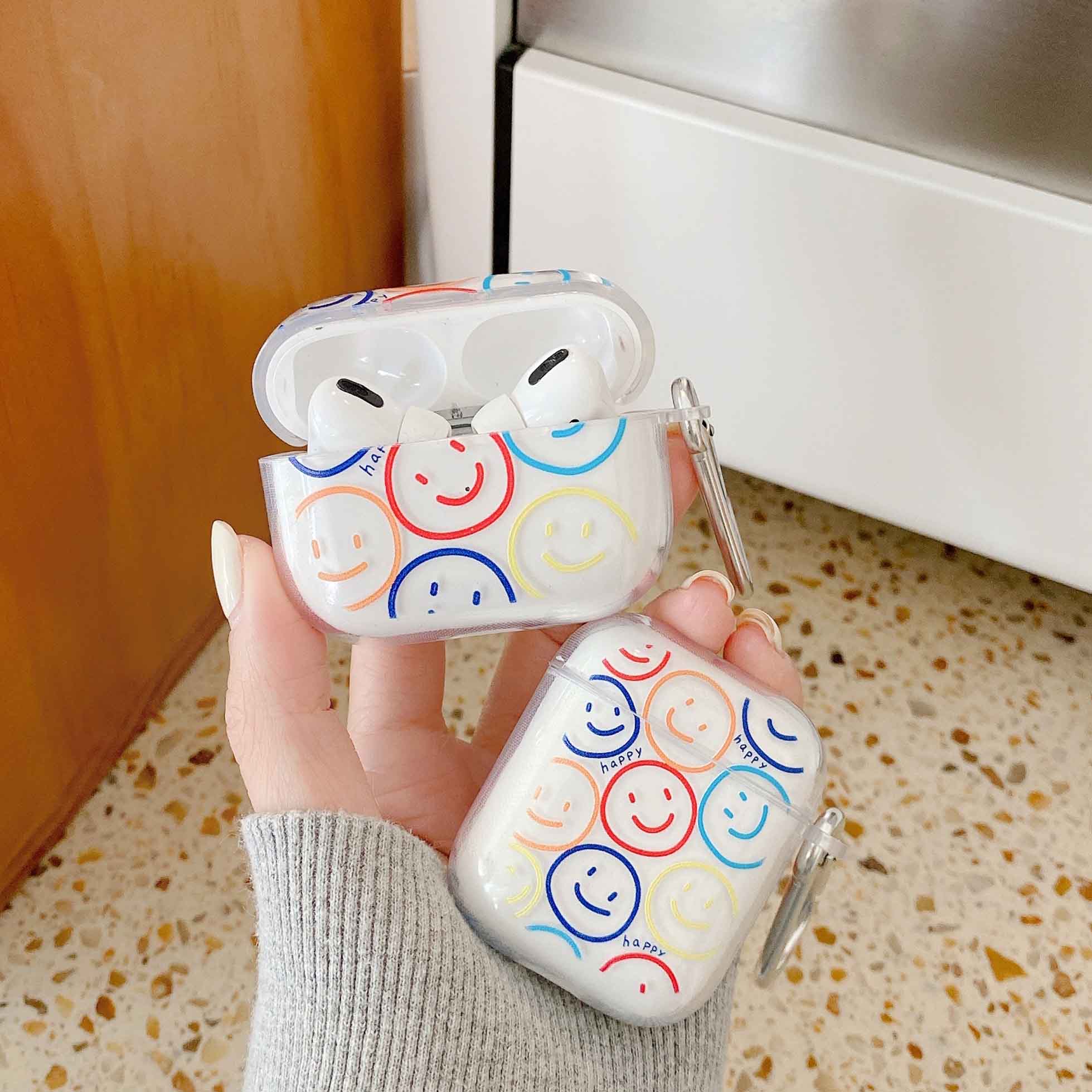 Smiley soft clear silicone case For Apple Airpod 2/1 Cover For Airpod pro 3