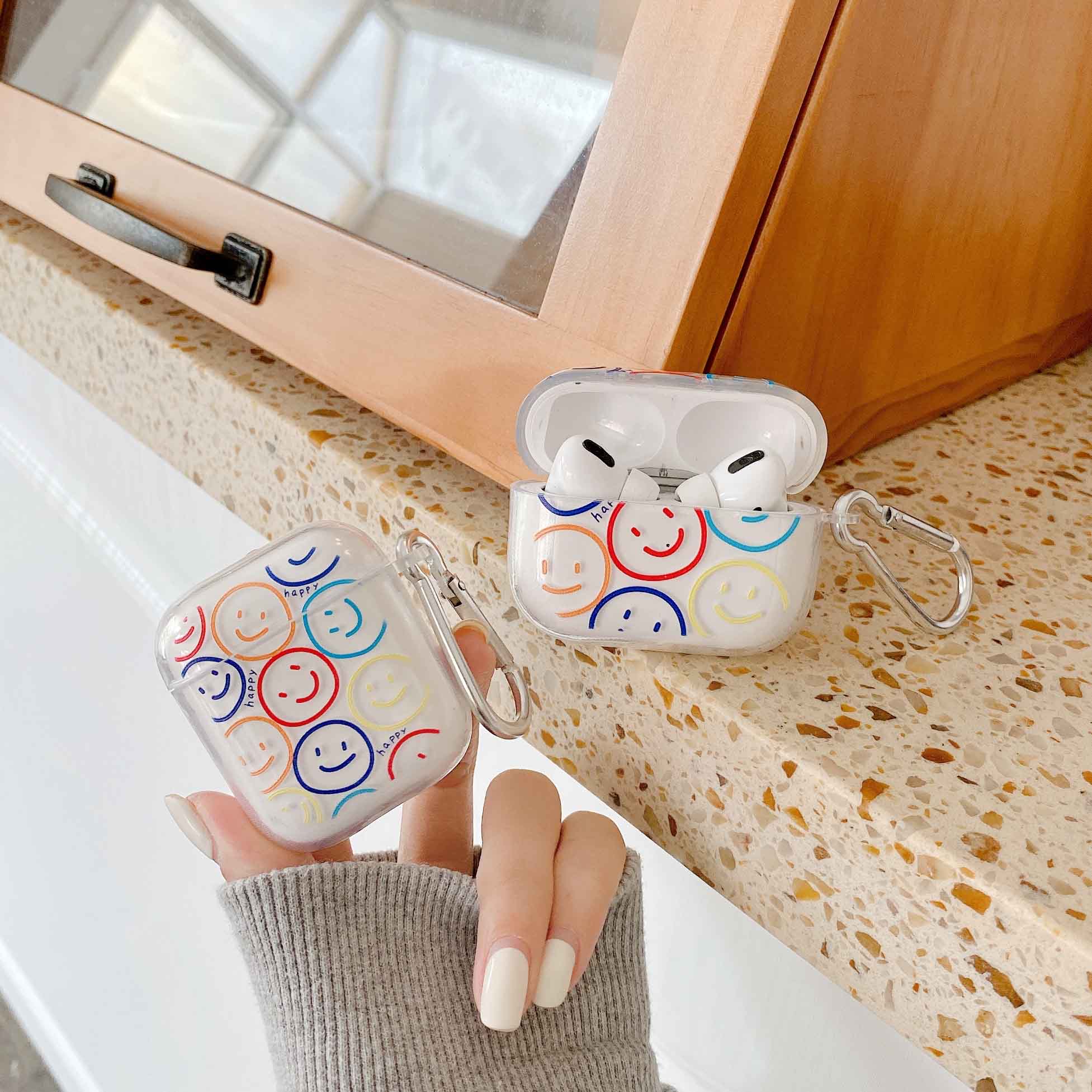 Smiley soft clear silicone case For Apple Airpod 2/1 Cover For Airpod pro 3