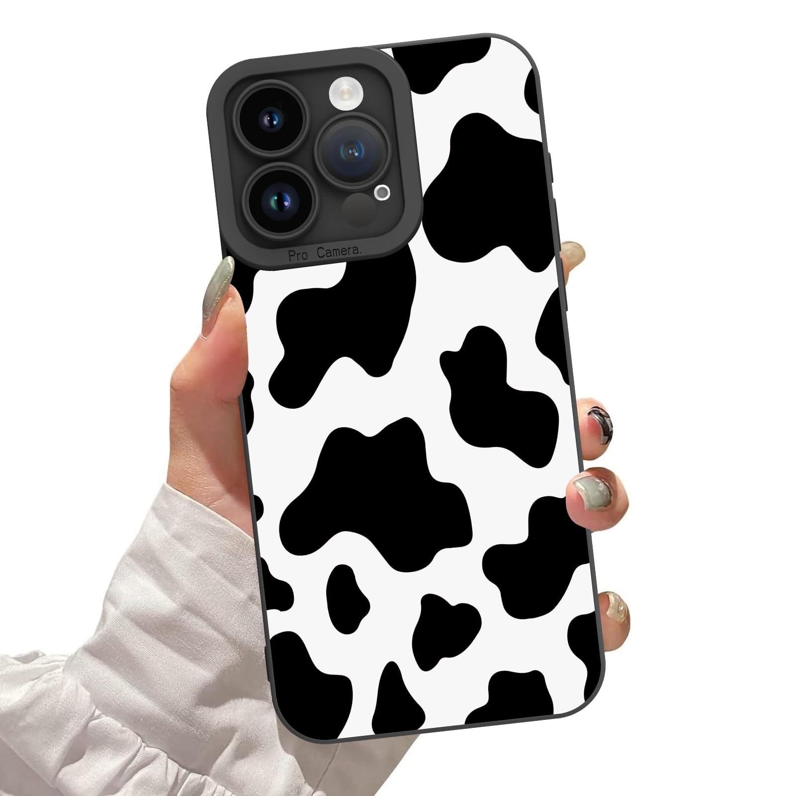 ZIYE for iPhone 15 Pro Max Case Cow Pattern iPhone Case with Camera ProtectionSilicone TPU iPhone Protective Cover Cheetah Design Cases Compatible with iPhone 15 Pro Max 6.7 Inch
