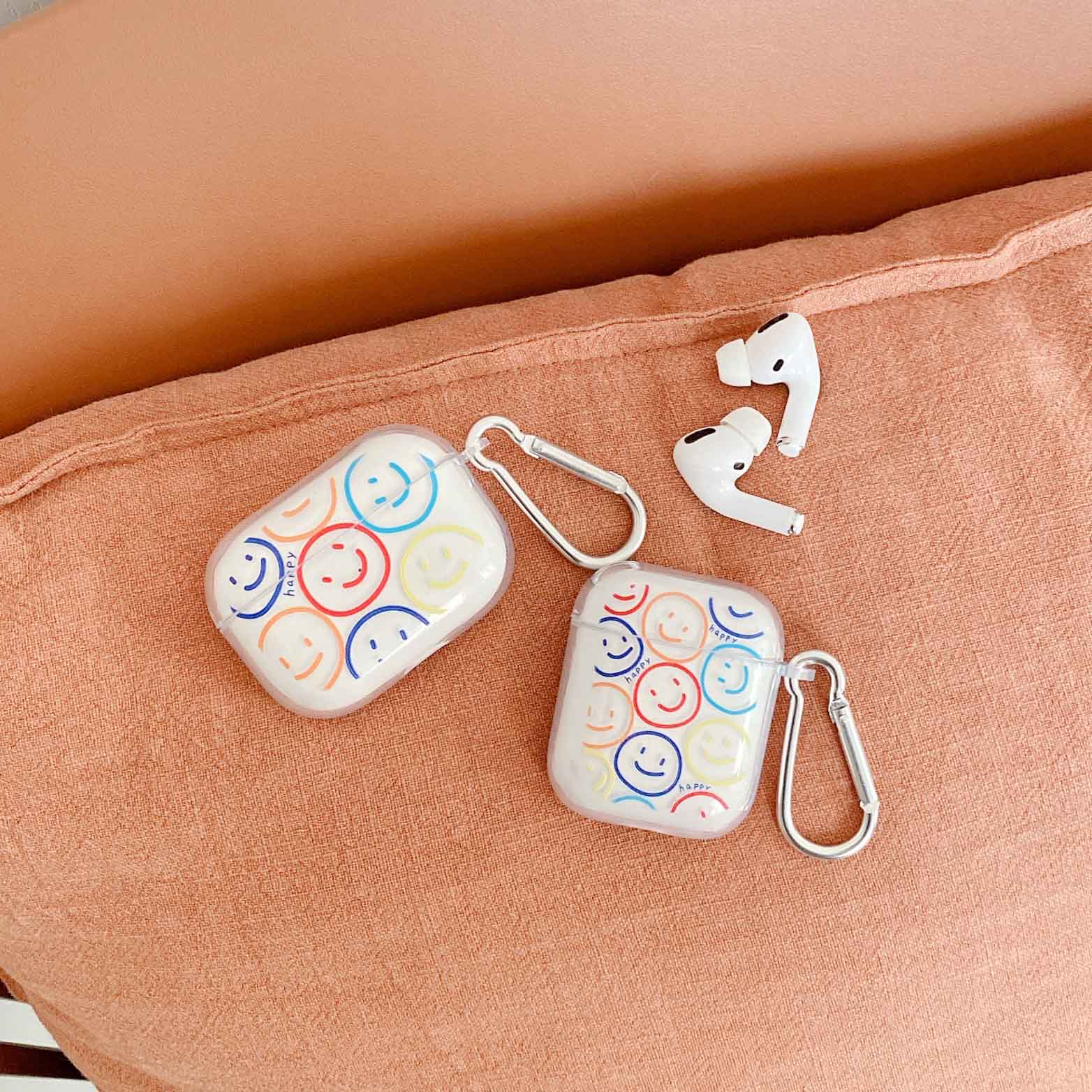 Smiley soft clear silicone case For Apple Airpod 2/1 Cover For Airpod pro 3