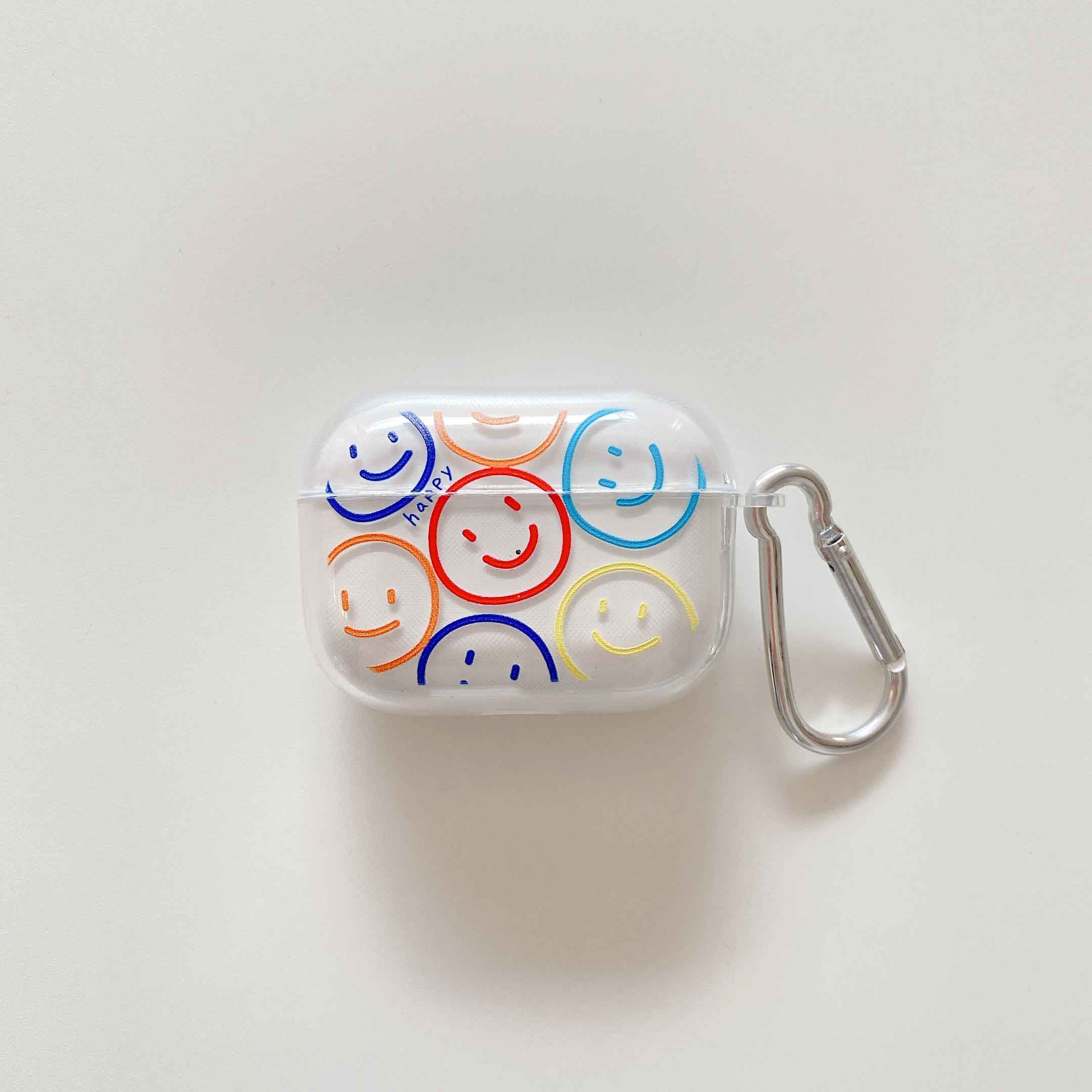 Smiley soft clear silicone case For Apple Airpod 2/1 Cover For Airpod pro 3